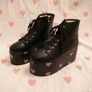 Heart Ankle Platform Boots